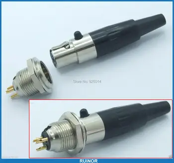 10 комплектов разъемов - Mini XLR 3-контактный штекерный кабель, Встроенный штекер, Маленький 3-контактный разъем TA3F