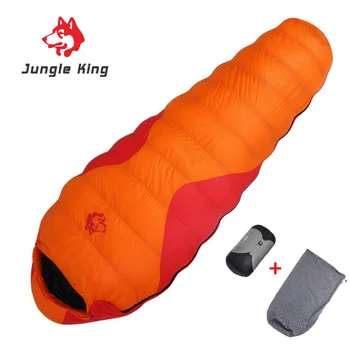 Jungle King Новый Спальный мешок CY660, 90% Белый утиный пух, Спальный мешок для мумии, Для кемпинга, Для холодного зимнего Пешего Туризма, Для кемпинга, сращивание