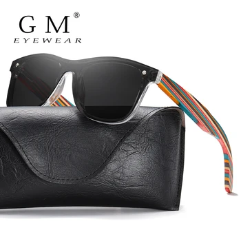 Женские поляризованные модные солнцезащитные очки GM Color, оригинальные деревянные Солнцезащитные очки de sol masculino с коробкой