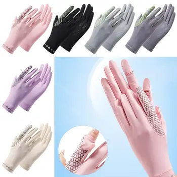 Нескользящие Весенне-летние дышащие женские перчатки с сенсорным экраном, Тонкие перчатки, Варежки, перчатки для вождения