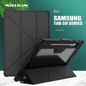 Защитный Бампер Nillkin для Samsung Galaxy Tab S9/S9 Ultra/S9 Plus, Скользящая Крышка камеры, Все покрытие, Автоматическое Пробуждение, Откидной Кожаный Чехол