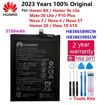 Hua Wei Оригинальный HB386589ECW 3750 мАч Перезаряжаемый аккумулятор для телефона Huawei Honor 8X 9X P10 PLUS View 10 Mate 20 Lite Nova 3 4 5T
