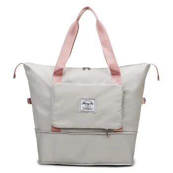 Женская складная дорожная сумка для девочки, сухое влажное отделение, Расширяемое пространство, спортивная сумка большой емкости, Непромокаемые багажные сумки