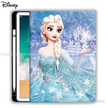 Чехол для планшета Disney Frozen Elsa для iPad Air 1 2 3 Mini 4 5 6 iPad Pro 2021 11-дюймовый трехстворчатый Слот для ручки, Защитная крышка Подушки безопасности