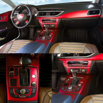 Автомобильный Стайлинг 3D/5D Из Углеродного волокна, Внутренняя Отделка Центральной консоли, Изменение цвета, Литье, Наклейка, наклейки Для Audi A7 2011-2018