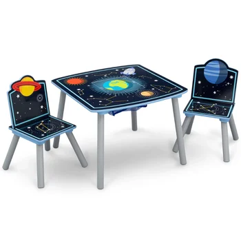 Набор деревянных столов и стульев Space Adventures Kids для хранения, сертифицированный Greenguard Gold