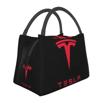 Сумки для ланча с красным логотипом Tesla, аксессуары, портативный термосумка-холодильник Oxford для пикника