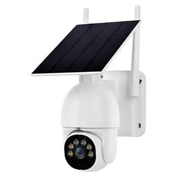 Наружная солнечная камера безопасности С солнечной панелью, поддержка 4G, Защита дома, Wi-Fi, Батарея, питание от солнечной панели, двухстороннее аудио