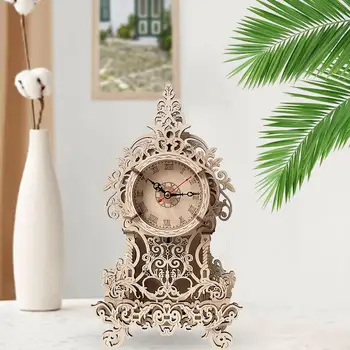 Настенные часы 3D Деревянная головоломка Строительные Часы с маятником для взрослых и детей Украшение стены или стола Праздничные уникальные подарки