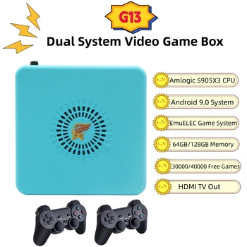 Двойная система Android 9.0 и игровая система EmuELEC Video Game Box S905X3 2 ГБ оперативной памяти 64 ГБ/128 ГБ С более чем 30000 бесплатными играми для PSP/PS1/MAME