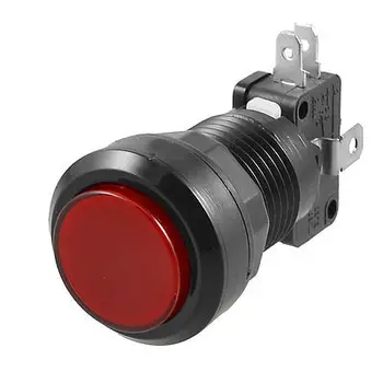 Аркадная игра 24 мм красная крышка с подсветкой, мгновенный кнопочный микропереключатель SPDT