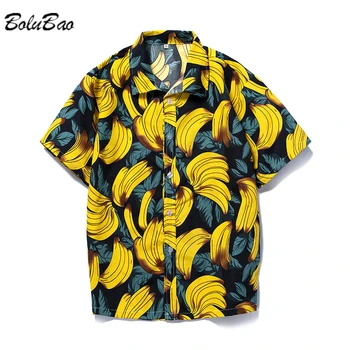 BOLUBAO 2022 Летняя Мужская Гавайская Рубашка с короткими рукавами, Модная Рубашка с Принтом Для Путешествий, Отдыха, Серфинга, Тонкая Пляжная Рубашка, Мужская