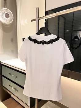 23 новые кружевные белые футболки весенне-летних брендов Sexy Sicily, высокое качество, взлетно-посадочная полоса