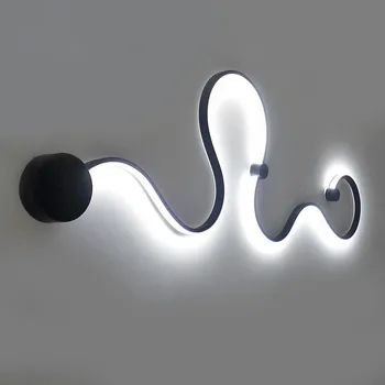 Современное белое или черное настенное бра для спальни, прикроватной тумбочки в гостиной, креативный настенный светильник для прохода, коридора, домашнего интерьера, настенные светильники