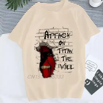 Attack on Titan The Wall Мужские Модные Футболки с принтом Японского Аниме, Женская футболка Kawaii, Одежда JoJo's Bizarre Adventure, футболки
