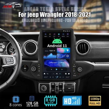 AuCar Tesla Стиль Android 11 головное устройство радио для Jeep Wrangler/gladiator 2018-2021 GPS Navi 1920*1080 13,6 дюймов