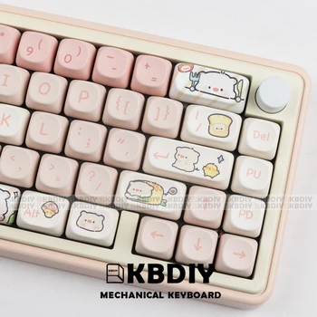 KBDiy 140 Клавиш/Набор PBT Pink Cute Pig Theme Keycaps для Механической клавиатуры Keycap Custom MOA Profile MX Switch для GKM67 K500