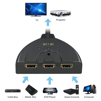 4K * 2K 3D Mini 3 Порта HDMI-совместимый Переключатель 1.4 4K Switcher HD Splitter 1080P Видеоадаптер Для DVD HDTV Xbox360 PS5