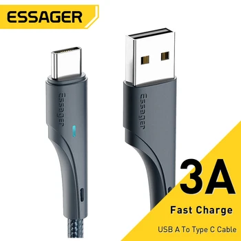Essager USB Type C Кабель 3A Быстрое Зарядное Устройство для Xiaomi Redmi Samsung Huawei USB C CableC Дата Провод Кабель Для Зарядки мобильного телефона Шнур