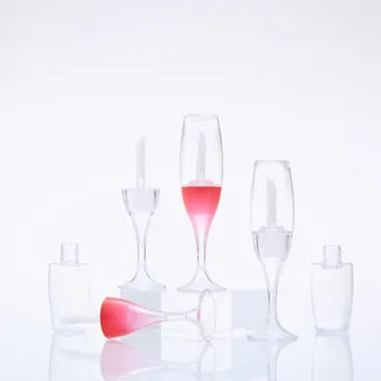 8 мл, Креативные пустые флаконы для блеска для губ в форме вина, Тюбик, сделай сам, Красная Прозрачная Косметическая бутылка для глазури для губ многоразового использования с кончиком палочки, контейнер