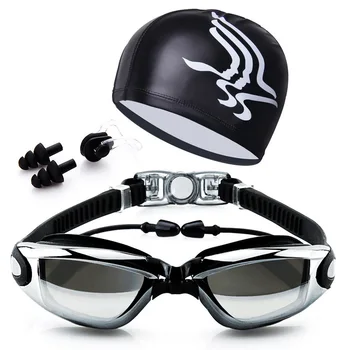 Профессиональные линзы для взрослых с защитой от запотевания, УФ-излучения, Мужские и женские очки для плавания, Водонепроницаемые Регулируемые силиконовые пляжные очки