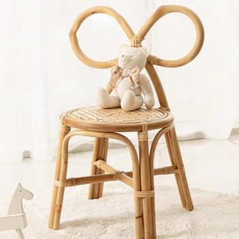 плетеный стул из ротанга лук детский настольный стул маленький детский обеденный стул из цельного ротанга плетеный стул из ротанга круглый