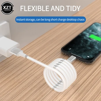 Быстрая зарядка 2.4A USB Магнитный кабель для зарядки данных Samsung Xiaomi Автоматически убирающийся телефонный кабель Micro USB Type C