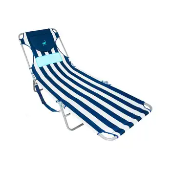 Пляжный шезлонг для женщин Comfort Lounger - Темно-синий в полоску, полиэстер, Сталь