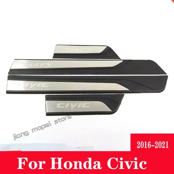 Для Honda Civic 2016-2021, 4шт, Модификация порога из нержавеющей стали, Педаль Приветствия Поколения 10, Аксессуары для интерьера