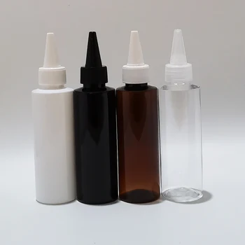 (50шт) 120 мл Пустая бутылка для растворителя для приправ белого янтаря, ПЭТ Прозрачная бутылка-капельница, 4 унции, коричневый пластиковый контейнер для жидкости