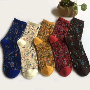 Хлопковые женские носки с принтом Jeseca, сезон Весна-лето, модные винтажные уличные носки в стиле Харадзюку, Японский Рождественский носок для девочек в стиле Каваи