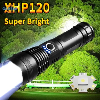 2023 XHP120 светодиодный ультра мощный фонарик Type-C, перезаряжаемый светодиодный фонарь, Мощный светодиодный фонарик для кемпинга, Дальнобойный фонарь