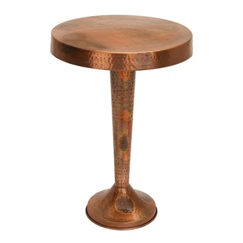 Медно-алюминиевый Акцентный столик размером 19 X 26 дюймов с кованым рисунком, Цельный, Маленький столик, Приставной столик к дивану, Для размещения мелких предметов