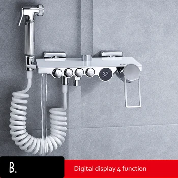 Душевой клапан BECOLA с цифровым дисплеем, трехходовой Регулирующий Клапан, Светодиодный 4 функции, Смесительный клапан с цифровым дисплеем, Настенный кран