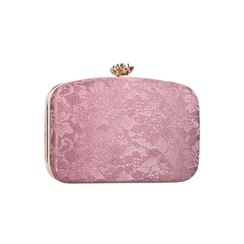 2023 Новые Модные Женские Вечерние сумки, сумочка-клатч из химического кружева, Дамские сумочки розового цвета с маленькими золотыми цепочками через плечо