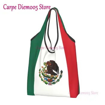 Сумка для покупок с флагом Мексики, Женская сумка-тоут, Портативные сумки для покупок в продуктовых магазинах