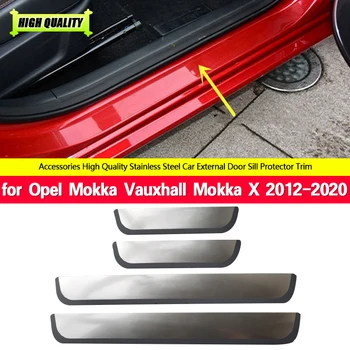Для Opel Mokka Vauxhall Mokka X 2012-2020 Накладка На Порог Защита Из Нержавеющей Стали Наклейка На Педаль Автомобиля Аксессуары Для Укладки