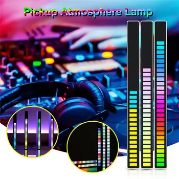 Металлический светодиодный светильник Symphony Rhythm Light Rgb Управление Звуком Атмосферная полоса Лампа Для Снятия Стресса Украшение для вечеринки на рабочем столе Зарядка через Usb