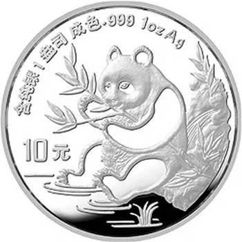 1991 Китайская серебряная монета с пандой, настоящая оригинальная 1 унция Ag.999 Серебряные памятные монеты для сбора в мире