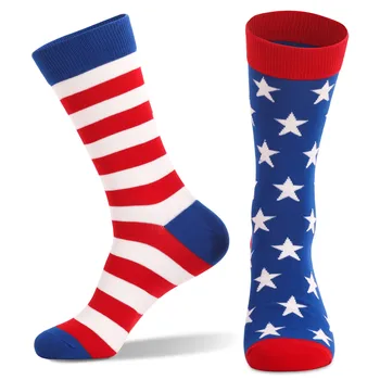 2021 Новые мужские носки с американским флагом, осенне-зимние хлопчатобумажные носки в звездную и полоску Наивысшего качества, лучший подарок, прямая доставка