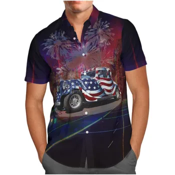 Летние Повседневные Гавайские Рубашки Большого размера Для Мужчин, МОДНАЯ Одежда с коротким рукавом и рисунком в пляжном стиле с 3D-печатью, Мужская Одежда Y2k 2023