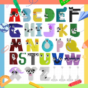 Алфавит, 26 комбинаций букв, Набор развивающих игрушек, 969 штук, Креативные игрушки, блоки для детского подарка