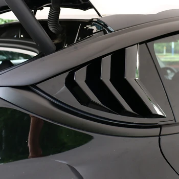 ABS Крышка затвора заднего окна автомобиля для Tesla Model 3/Y 2017-2022, Наклейки из углеродного волокна, Треугольное украшение, Модифицированные Аксессуары
