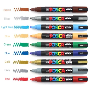 Ручка-маркер для рисования Uni Posca, 1 шт, Средний PC-5M, 29 цветов, Товары для рукоделия, Канцелярские принадлежности, Живопись, граффити, аниме, Плакат, реклама