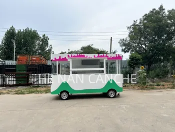 Индивидуальный Праздничный Новый Фургон для еды Передвижная кухня Электрический Автобус Тележка для фаст-фуда с мороженым и полностью оборудованной кухней для продажи