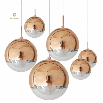Современные подвесные светильники с роскошным золотым круглым шариковым абажуром, Подвесные светильники для гостиной, декора спальни, освещения светильников