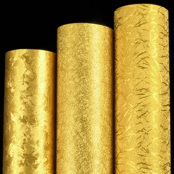 Роскошные Обои из золотой фольги в полоску, обои с металлическим блеском, Светоотражающий декор для бара KTV, водонепроницаемые обои из золотой фольги, бумажные покрытия