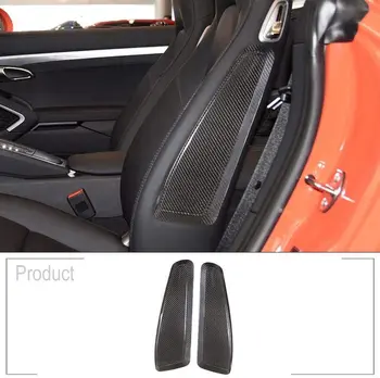 Аксессуары для интерьера автомобиля, отделка боковой панели сиденья из настоящего углеродного волокна для Porsche 911 718 2015 2016 2017 2018 2019 2020 Украшения