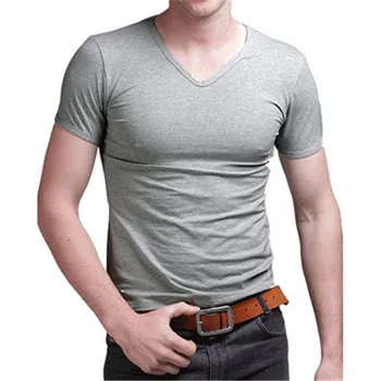 A1451саммерные новые мужские футболки, однотонные, приталенные, трендовые, повседневные, с короткими рукавами
