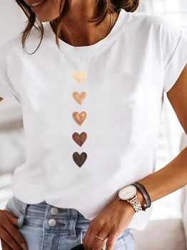 Повседневная женская модная футболка с графическим рисунком, Женская футболка с акварельным милым принтом 